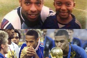 冠军传承，亨利分享姆巴佩幼年时期照片并配文鼓励